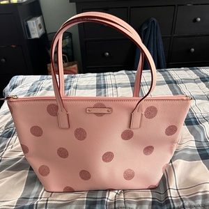 Kate Spade Haven Lane Light Pink Glitter Polka Dot Purse
